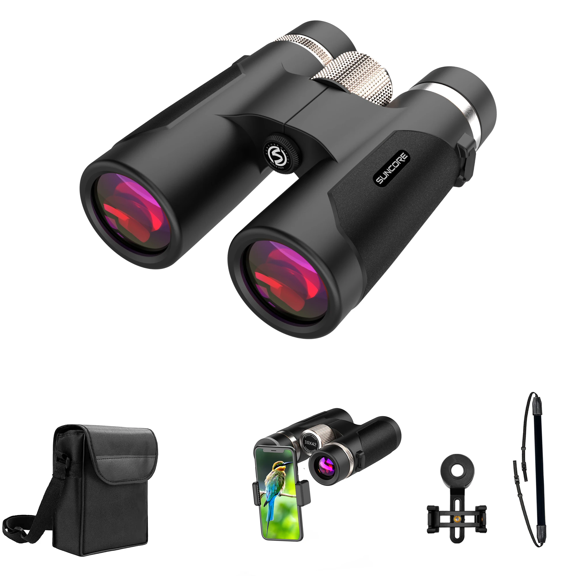 Suncore 10x42 binoculars, high cost-performance and durable binoculars, suitable for birdwatching, sightseeing, travel