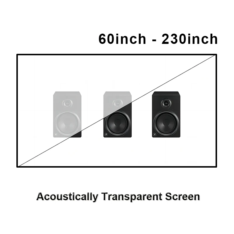 Acoustically Transparent Woven White Projection Screen Fabric with Sound Acoustic 4K 8K   Fixed Frame 1cm Bezel for Home Theater