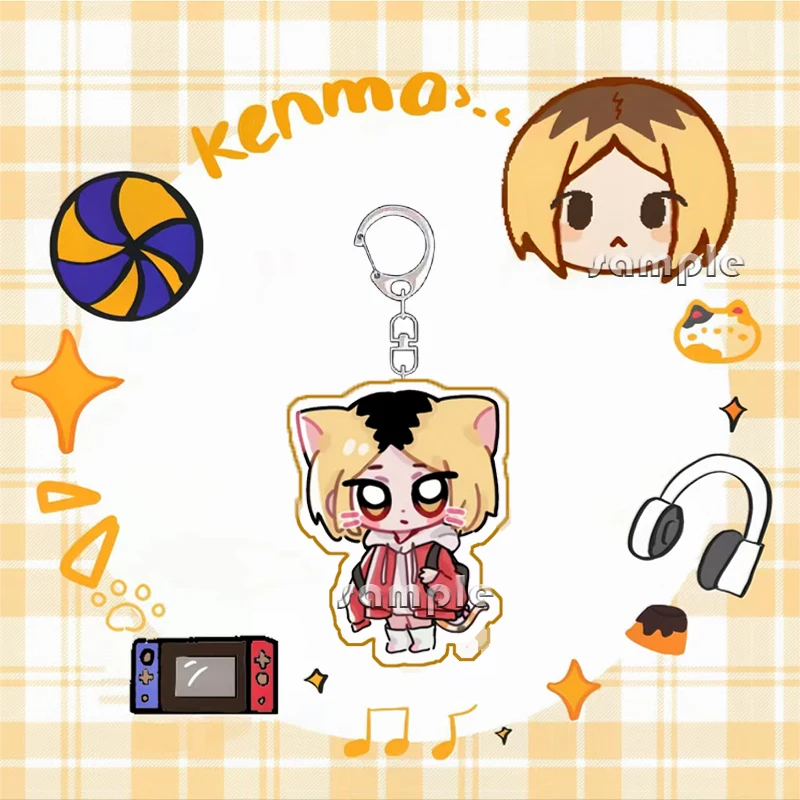 

Anime Haikyuu!! Kozume Kenma Tetsurou Kuroo Acrylic Keychain Keyring Key Ring Satchel Handbag Pendant Ornament Decor Xmas Gift