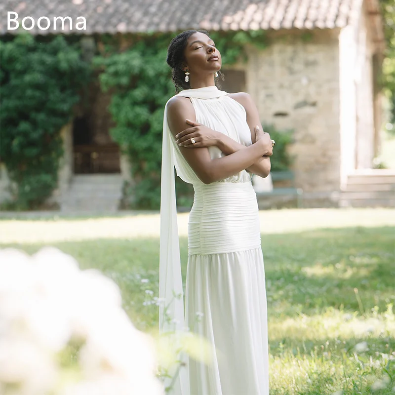 

Booma Mermaid Sleeveless Simple Wedding Dresses Pleat Ivory Floor-Length Elegant Brides Gown Custom Made 2025