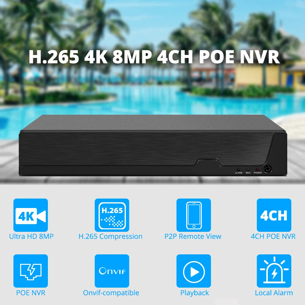 4CH 4K POE NVR XMeye Gesicht Erkennung Video Recorder Für Poe Kameras Video Überwachung System Sicherheit Schutz – Detail 1