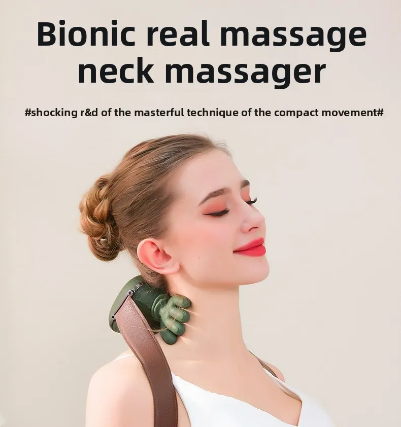 LCD Neck Shoulder Massager Cervical Trapezius Kneading Shawl Wireless Heat
