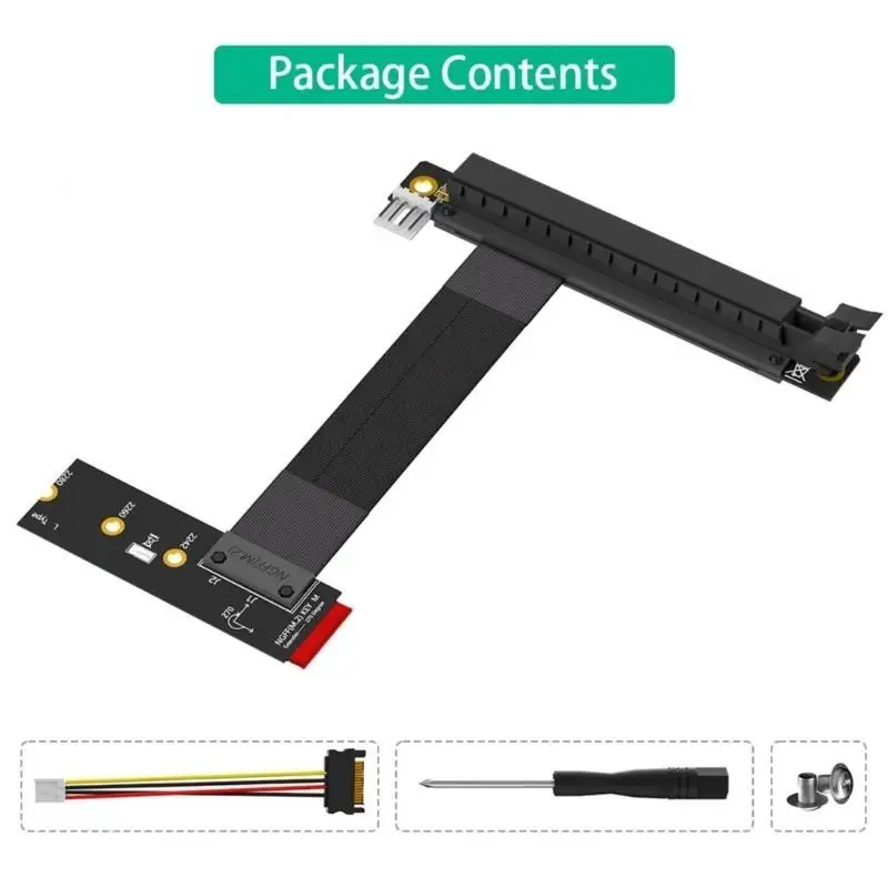 652F Left M.2 NGFF NVMe M to PCIE 16X Converters Adapter for Computers