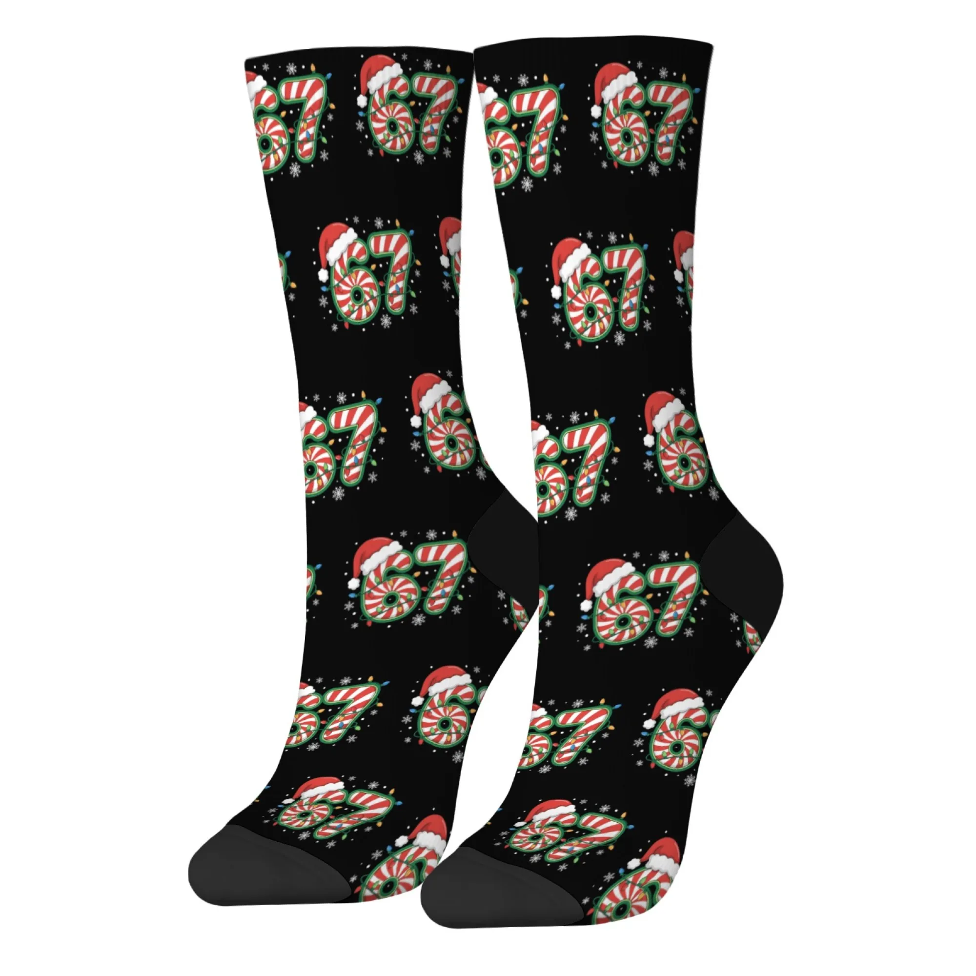 Weihnachten Six-Seven Herrensocken Neuheit Lustige Kompressionssocken Straße Hip-Hop Trend Socken Bequeme warme Outdoor-Freizeitsocken