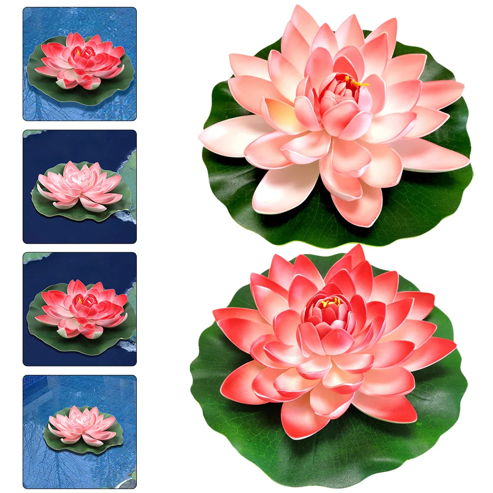 2개 인공 연꽃 장식물, 연못, 수영장, 정원용 가짜 꽃, 시뮬레이션 식물 장식, 어항 분수용