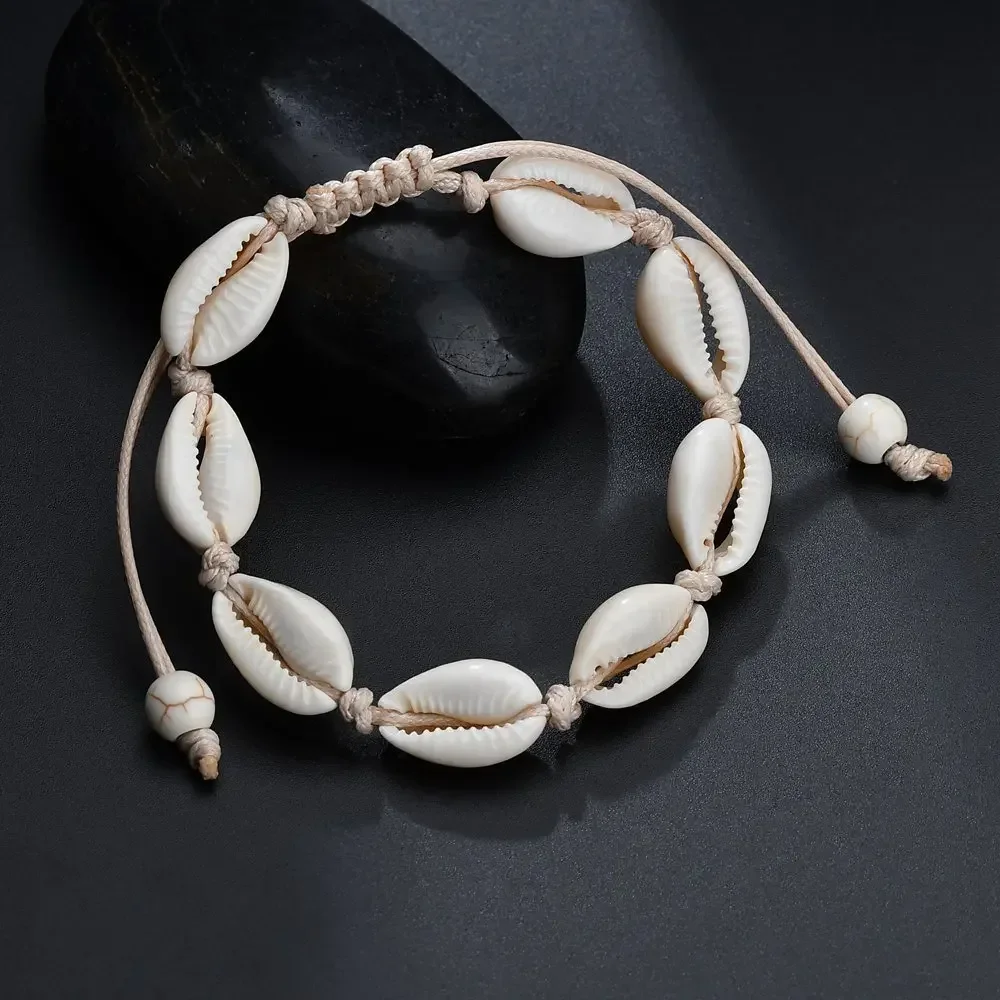 Bohemian Shell Charm Bransoletki Dla Kobiet Mężczyzn Lato Piaszczysta Plaża Ręcznie Robione Sznurowe Łańcuchy Bransoletka DIY Biżuteria Akcesoria — zdjęcie 6