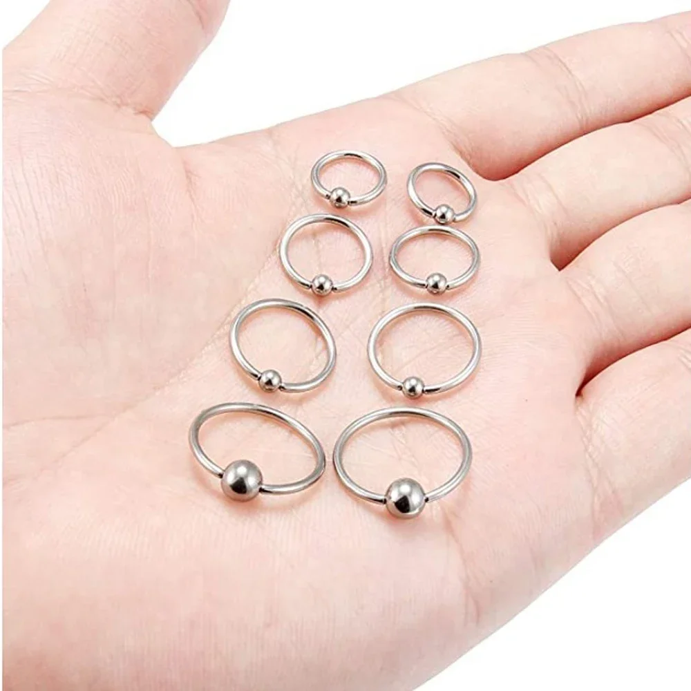 THICK TITANIUM BODY PIERCING JEWELRY SCREW IN BALL RING FOR MAN GENITAL PIERCING JEWELRY WOMEN MEN PIERCING RINGS BALL