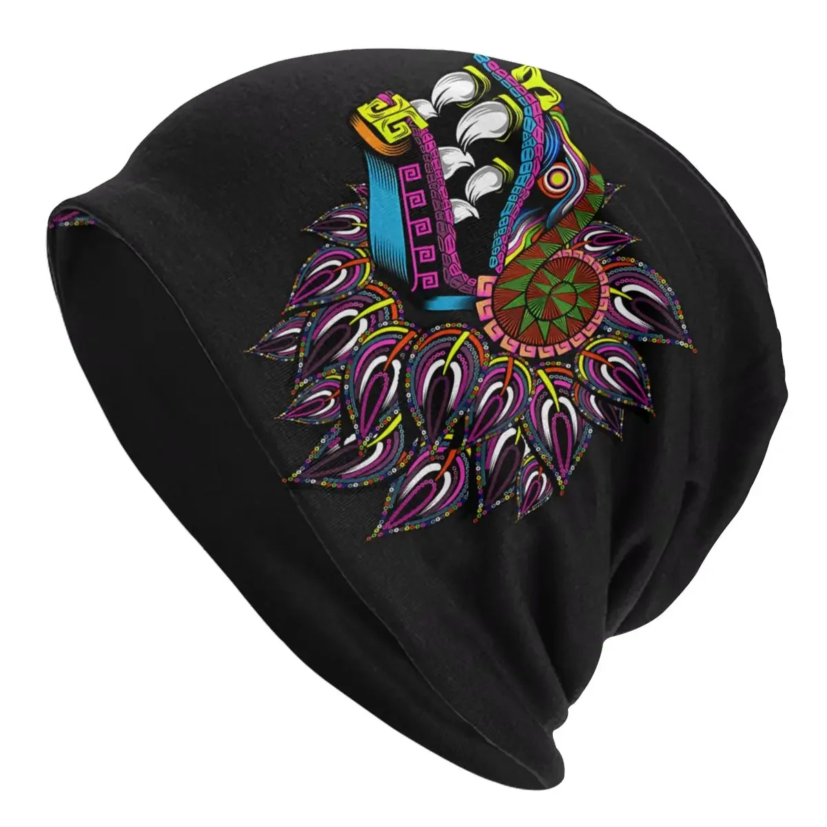 Skullies Beanies Autumn Spring Hats Quetzalcoatl Huichol Thin Bonnet Hipster Caps Men Women's Earmuffs