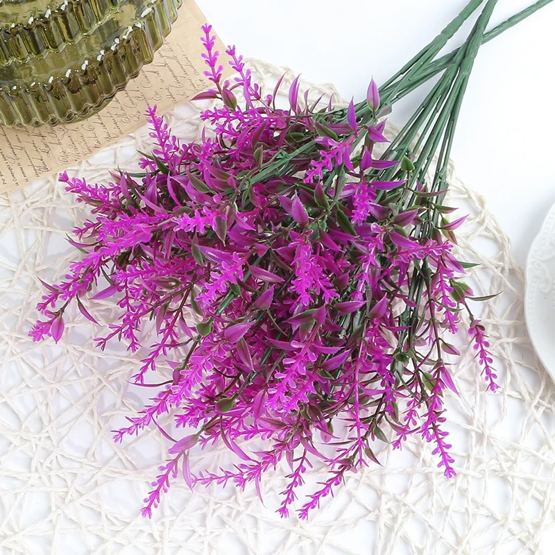 6Pcs Künstliche Lavendel Blumen Bouquet Party Geschenk Hochzeit Dekoration Outdoor Gefälschte Pflanzen Für Home Room Decor DIY Garten Pflanzen – Detail 7