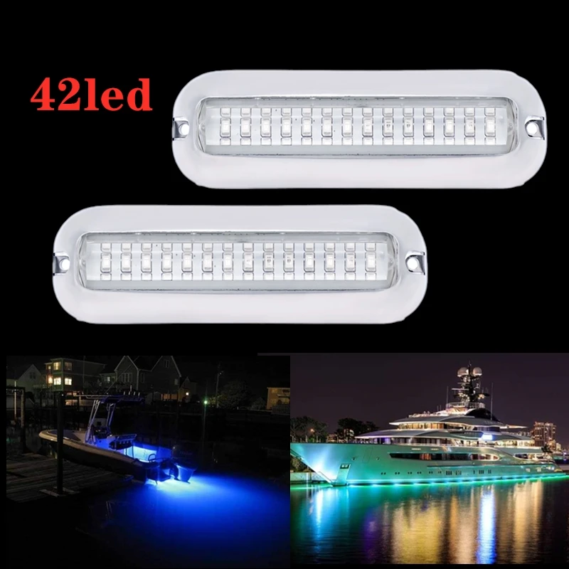 

2Pcs 5 Inch Yacht Underwater Light 42 LED Navigation Light For Truck Boat Stern Anchor Light Marine Boat Sailing Signal Light