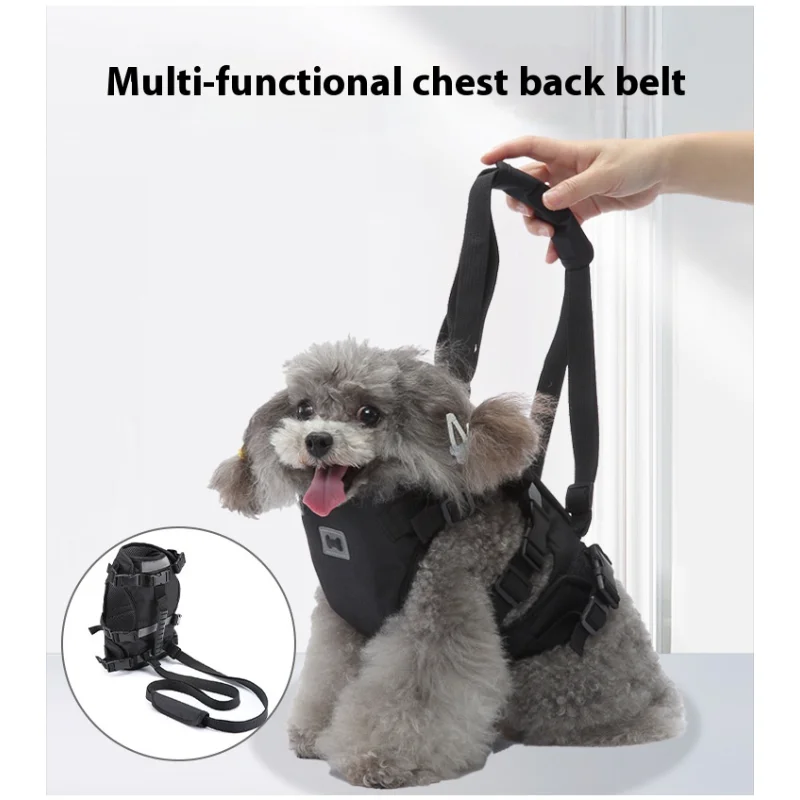 

Multi-Function Dog Waist Leash – Car/Stair Assist Harness with Chest Strap