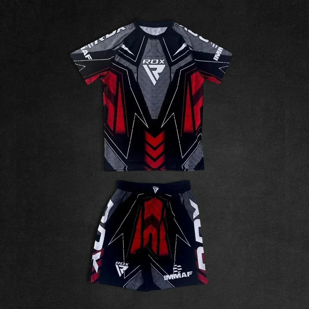 2026 Selling High Intensity Adult Athletic Children's T-shirt and Shorts Family Sports Leisure Set Jujutsu Wrestling Training