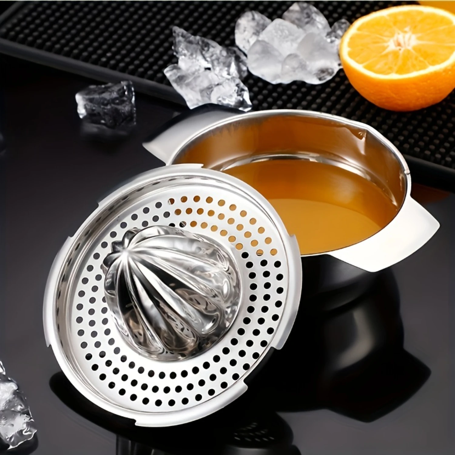 1pc Stainless Steel Lemon Squeezer, Manual Citrus Juicer, Lemon Juicer, Manual Household Orange Juicer, Portable Mini Orange Pre