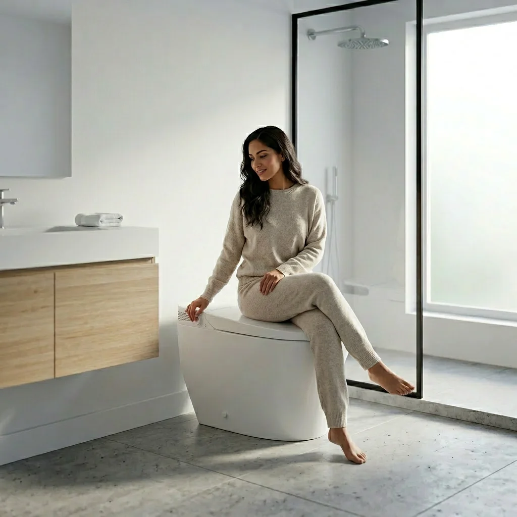 CUPC Certificate 110V S-trap ETL Wc Intelligent Toilet Floor Mounted Smart Toilet Ceramic Heated Seat for USA CANADA Market