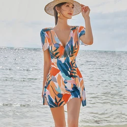Push Up V Neckline Sexy Swimwear Women One Piece High Quality Plus Size Korean Swimsuit Hot Spring Clothes Swimming Suit