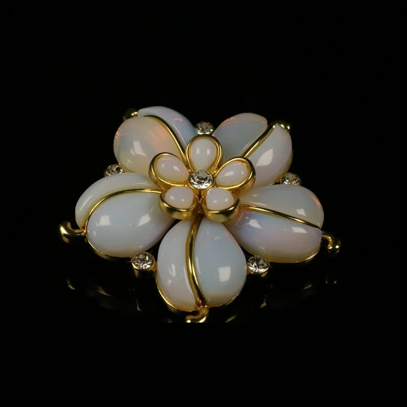 

Luxury Opal Flower Brooch,Matte Real Gold Plated Minimalist Design, Niche Luxury Jewelry Gift for Women