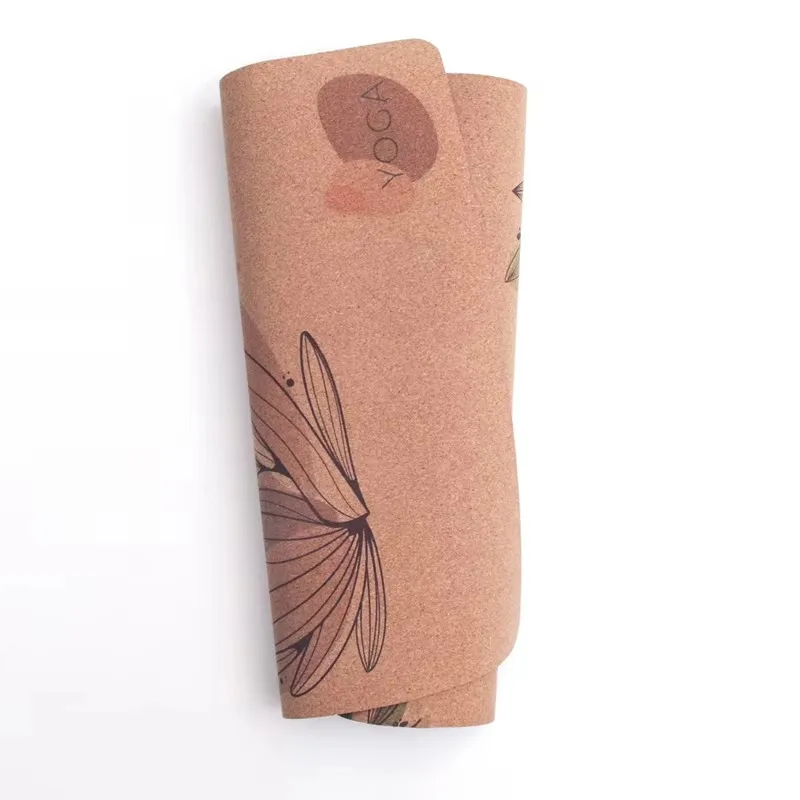 YTYIN High Density Organic Cork Yoga Mat Fully Printed Customizable Rubber Mat