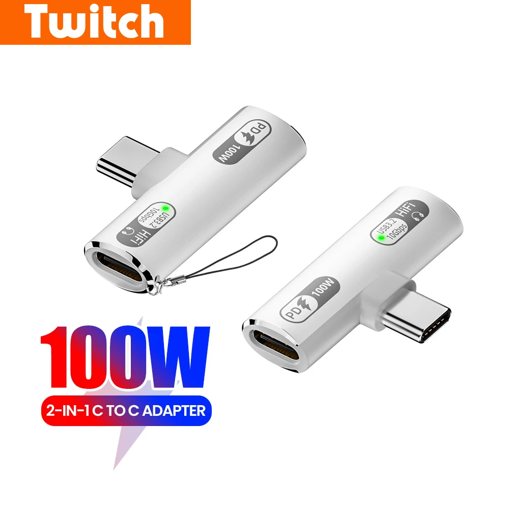 Adaptateur USB 3.2 Type C vers Type C PD100W, charge rapide, adaptateur casque Type C, connecteur audio USB C pour iPhone 15 16 Samsung