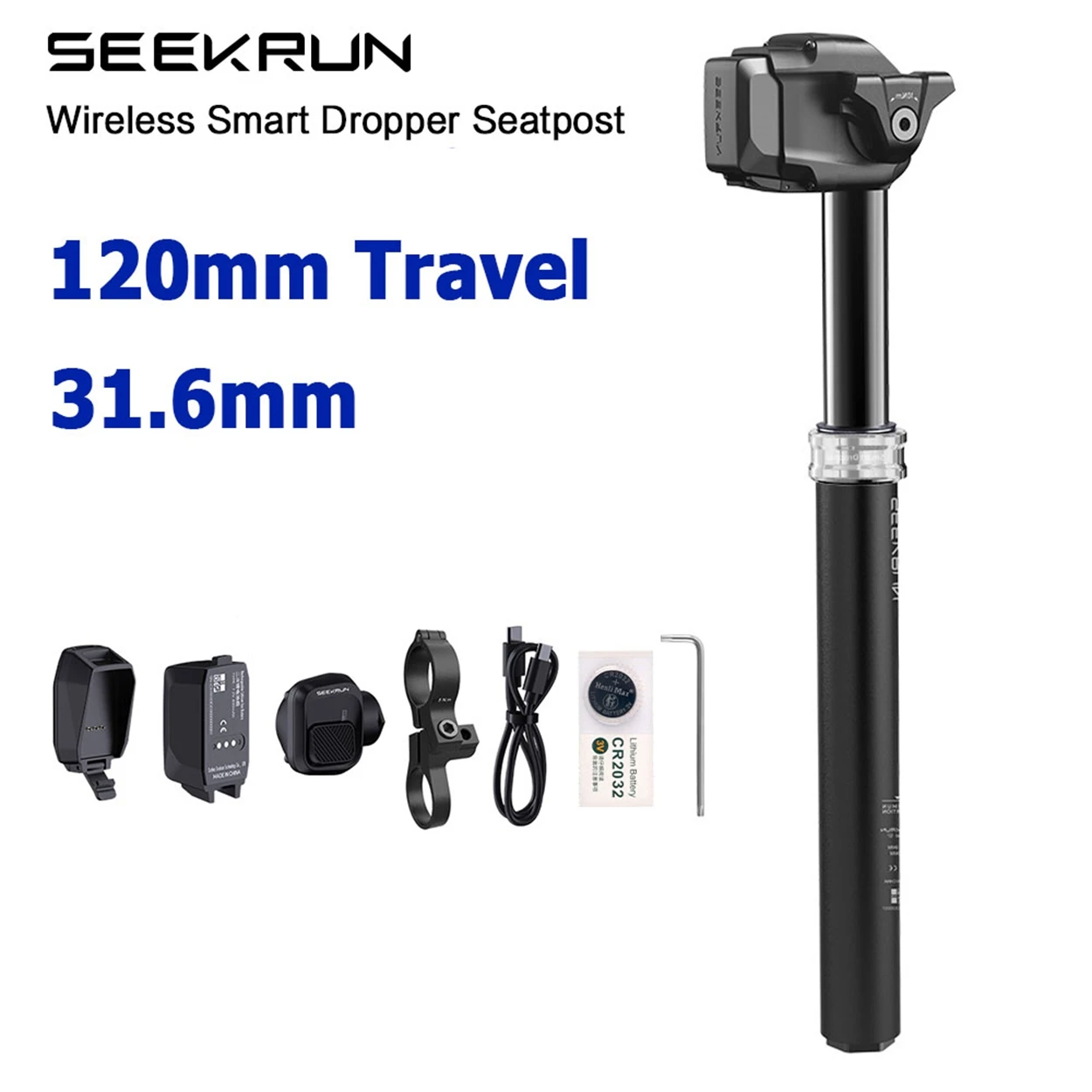 SEEKRUN S7 Wireless Dropper Seatpost MTB Bike 120/150/175mm Travel 30.9 31.6mm Electronic Adjustable Bicycle Saddle Post image 3
