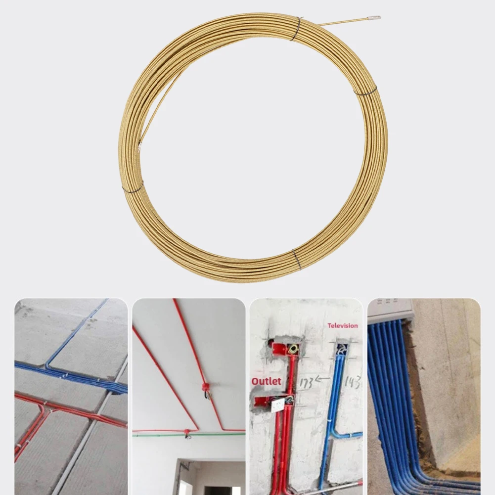 Wire Puller Tool with Roller Head and Flat Hook for Efficient Electrical Wire Installation through Metal and PVC