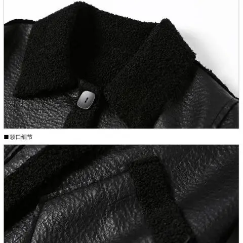 2023 Two-sided Fashion Lamb Wool Coat Women Streetwear Faux Fur leather Jacket Woman Autumn Winter Thick Warm Plush PU Coat traf