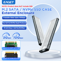 Eaget M.2 SATA NVMe SSD CASE 10Gbps External Enclosure Adapter M & B Key Type-c to USB-A/C