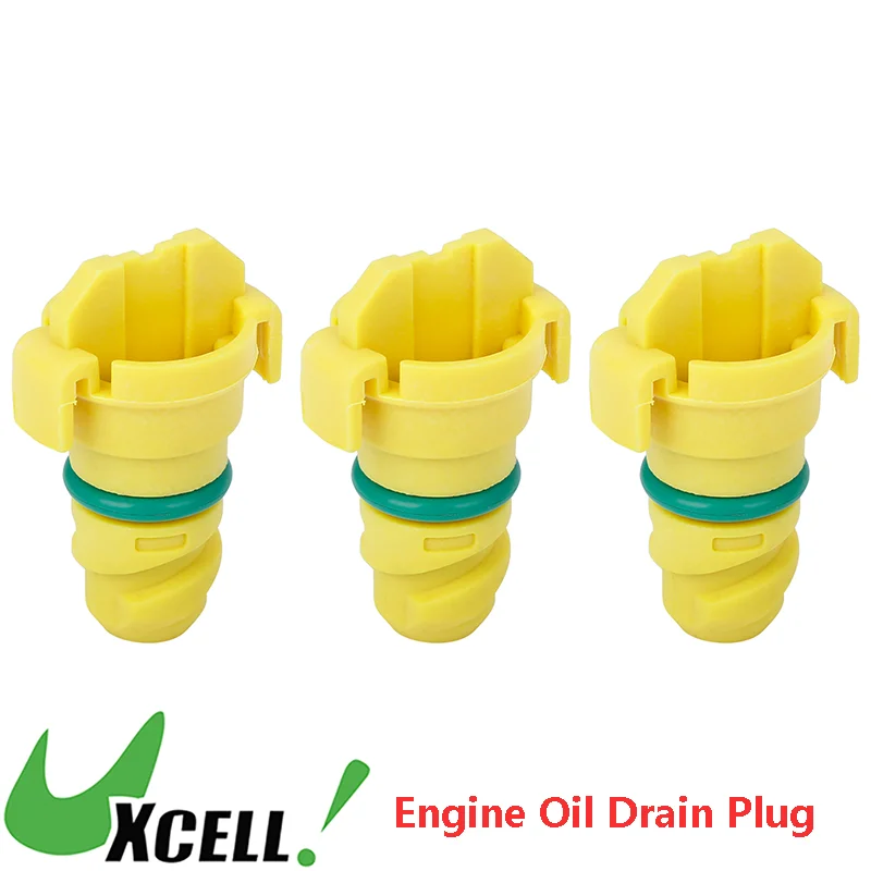 UXCELL Vehicle Engine Oil Drain Plug Sump Nuts Auto Replacement Part for Ford for Lincoln KX6Z6730B 3pcs ABS Car Accessories