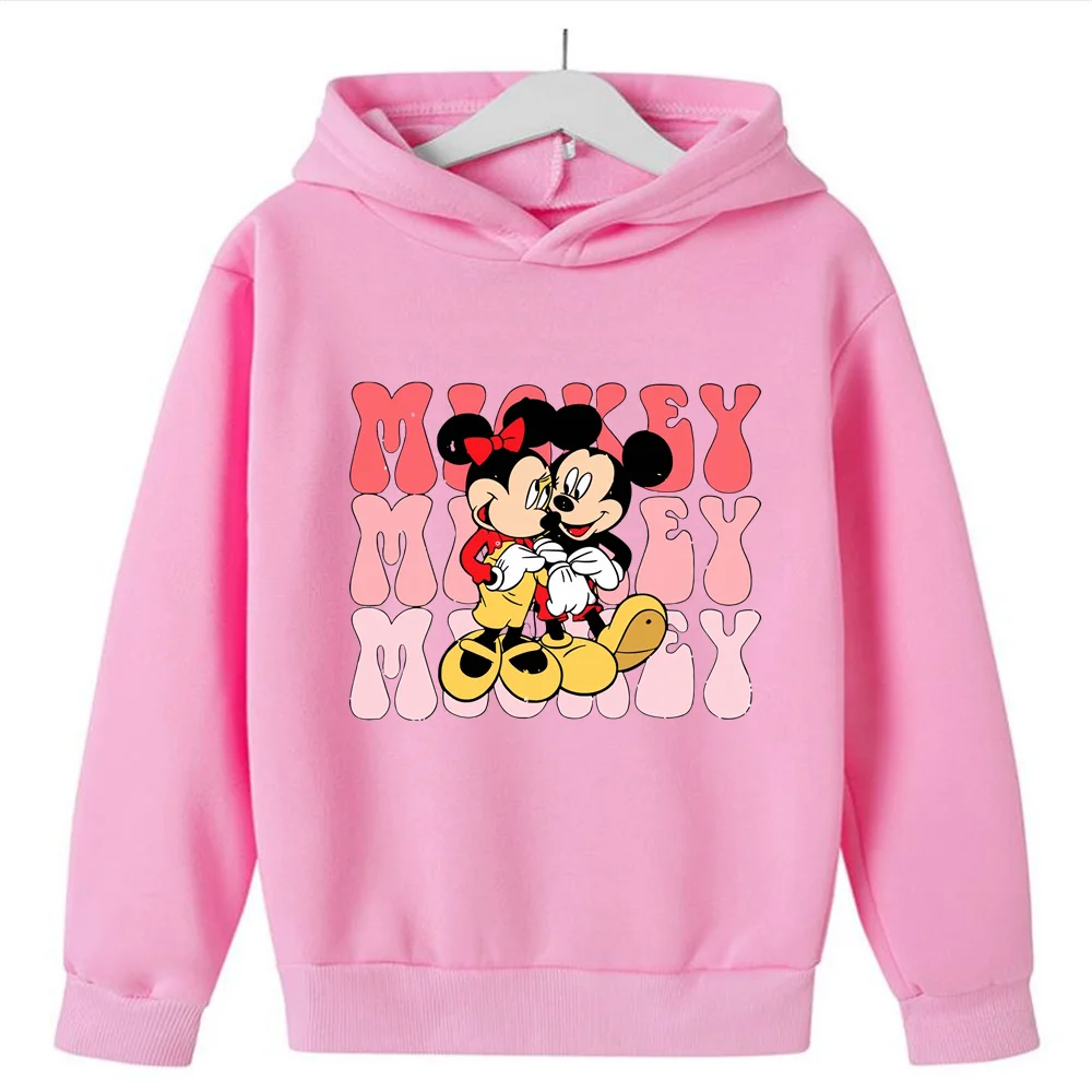 

New Girls Clothing Cartoon Anime Graphic Mickey Minnie Mouse Sweatshirt Children's Casual Fashion 3-14 Years Kids Streetwear