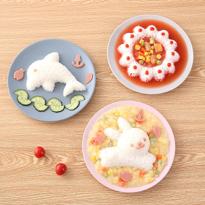4 Hoạt Hình Dễ Thương Sushi Nori Khuôn Cơm Trang Trí Cắt Bento Máy Làm DIY Dụng Cụ Nhà Bếp Accessorie Nhà DIY Dễ Thương Làm Bánh nori Dụng Cụ Làm Sushi