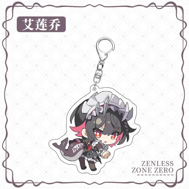 Game Zenless Zone Zero Corin Wickes Ellen Joe Von Lycaon Acrylic Keychain Q Version Character Keyring Bag Pendant Fans Gift
