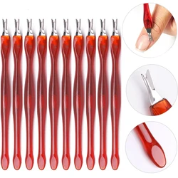 10Pcs Dead Skin Remover Nail Art Fork Cuticle Remover Nipper Pusher Trimmer Stainless Steel Pedicure Nails Care Nail Tools