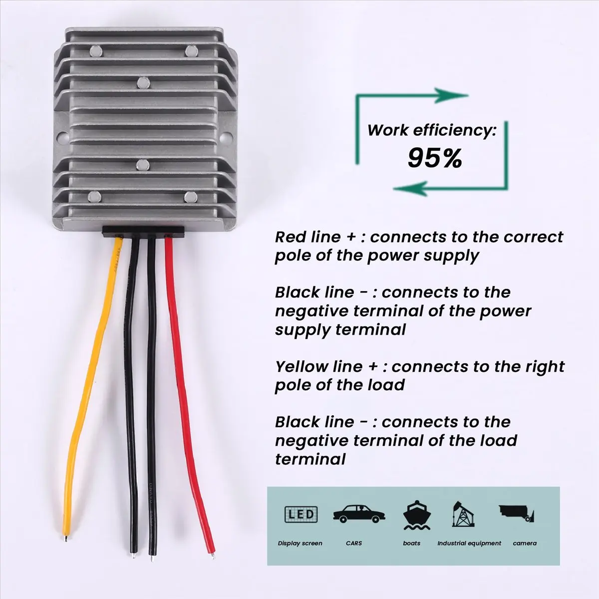 #99X 48V Dc-Dc Converter 48V to 24V 20a Step Down Power Supply Transducer,Buck Regulator,(aluminum)