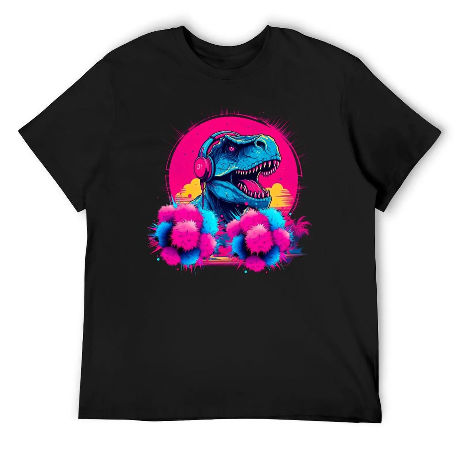 

Pompom Dino T-Shirt graphic t shirt vintage blanks oversizeds t shirts for men cotton