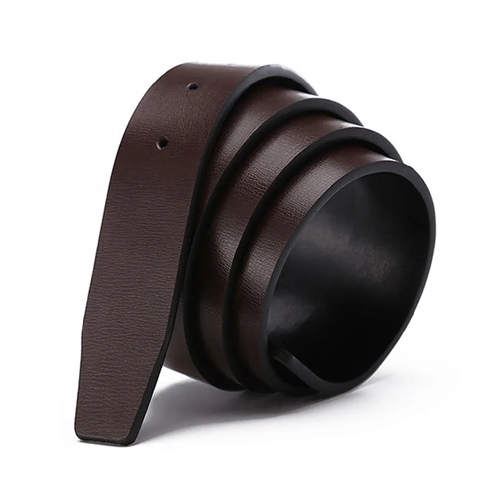 Men's Good Level Quality Genuine Leather Belt Pin Slide Style Soft Belts Strap Only 3.3cm Wide Without Buckles 2022  pasek