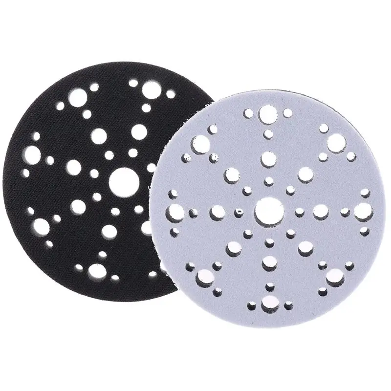 EYFL-2Pcs Interface Pads 150Mm 6 Inch 49 Holes Soft Sponge Buffer Backing Pad For Orbital Sander Polishing Tool Accessories