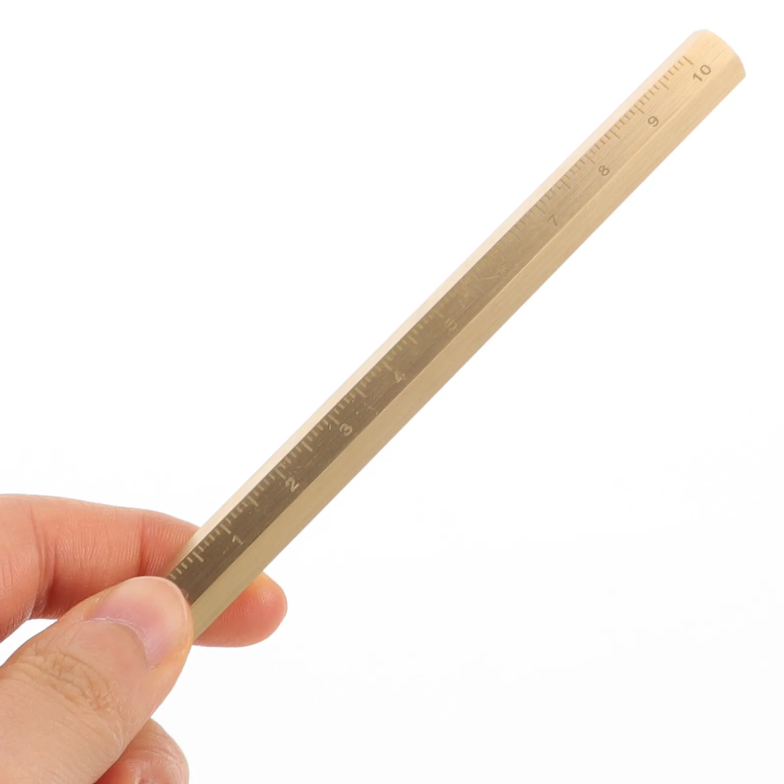 

Hexagonal Brass Signature Pen Vintage Elegant Writing Instrument with Precision Scale Smooth Gel Ink for Office Desk Students