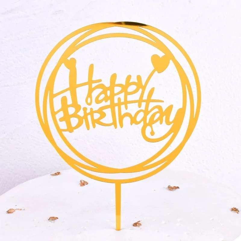 10pcs Multiple Styles Happy Birthday Cake Topper Black Gold Cake Toppers Baby Shower Cake Birthday Party Cake Flag Decorations 1 image 5