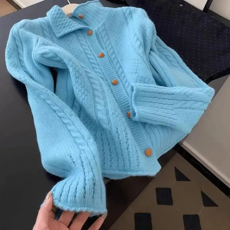 Elegant and Fashionable Women's Mesh Round Neck Long Sleeved Knitted Sweater Autumn New Y2K Girl Loose Sweet Tops Versatile
