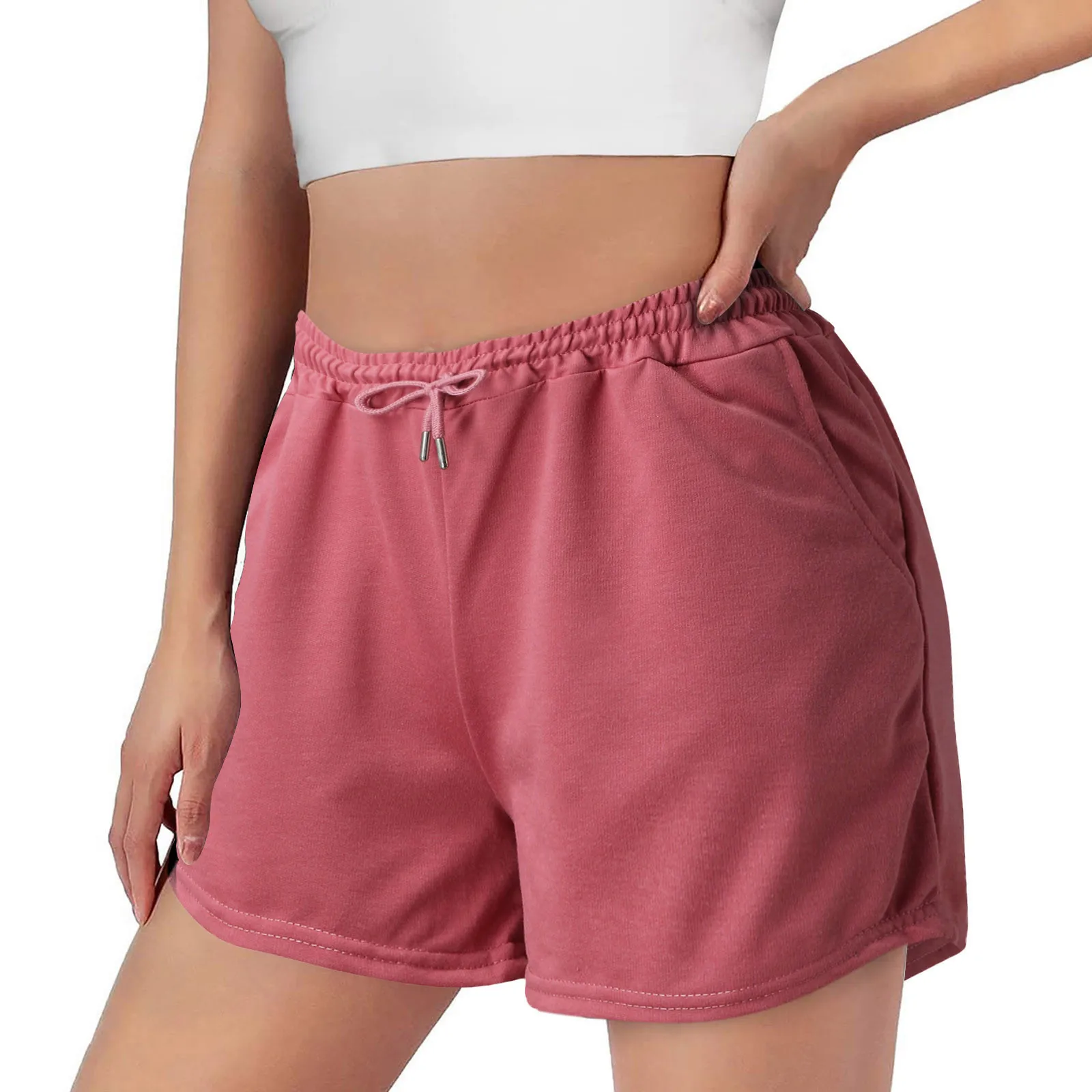 

Summer Women Solid Shorts Cotton Linen Beach Short Pants Bermuda Female Clothing Hip Hop Fitness Loose Casual Shorts For Women