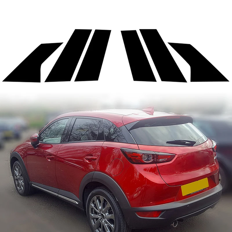 Car Door Window Pillar Center Post For Mazda CX-3 2016 2017 2018 2019 2020 2021 Decal Cover Trim Stickers Styling Decoration
