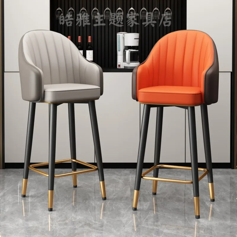 

Comfortable Counter Bar Stools Luxury Designer High Living Room Restaurant Metal Bar Chairs With Back Cadeira Trendy Furniture