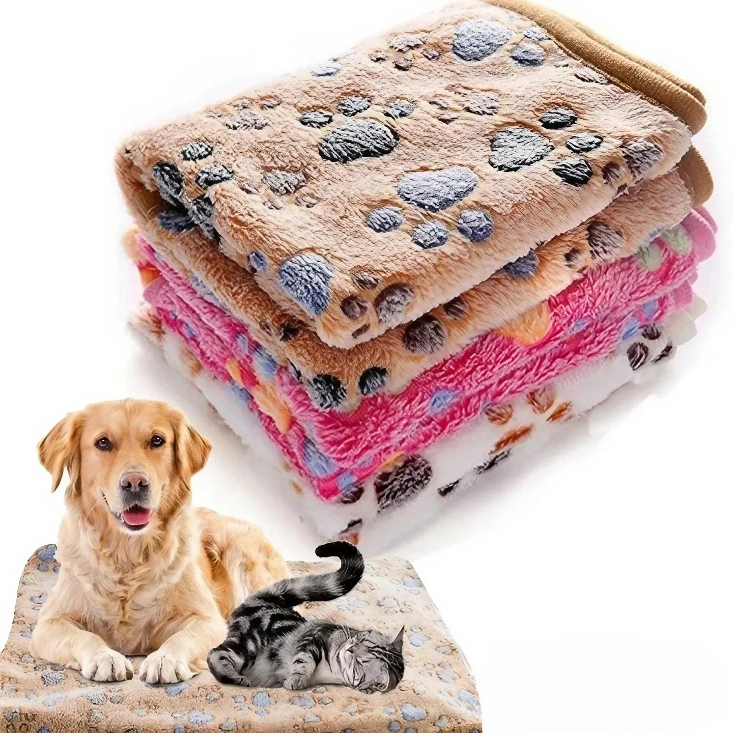 Soft Fluffy Quality Pet Blanket Cute Cartoon Pet Mat Warm and Comfortable Blanket for Cats and Dogs