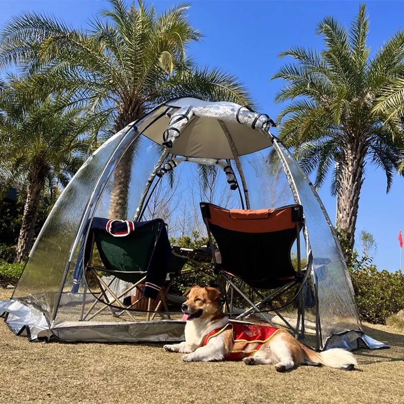 

Всепогодная спортивная палатка, прозрачная, 540 ° Зимняя палатка для 3-4 человек, утепленное укрытие для спортивных мероприятий