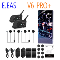 EJEAS V6 PRO+ 1200M Motorcycle Helmet Intercom Bluetooth 5.1 Headset Interphone Communicator Used for 6 Riders Waterproof IP67