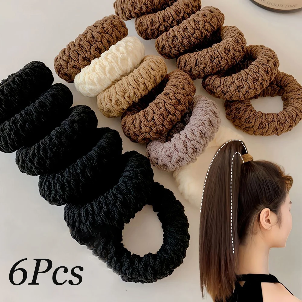 

6Pcs/Set Women Hair Scrunchies Girls Elastic Hair Bands Children Headbands Hair Gum Tie Hair Accessories Party Birthday Gifts