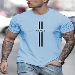 T-shirt attiva girocollo con Design grafico da uomo con stampa 3D Peace t-shirt Casual comode Ventilate magliette per abbigliamento estivo da uomo top