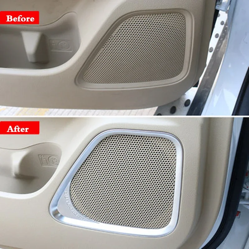 For Mitsubishi Outlander 2015 2016 2017-2021 ABS Car Inner Door Stereo Speaker Audio Sound Decorative Frame lamp Cover Trim