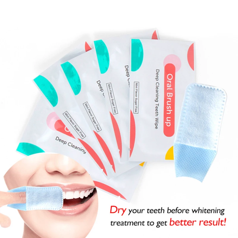 10 Pcs Oral Cleaning Erasers Disposable Teeth Deep Cleaning Wipes Brush Up Mint Flavor Oral Hygiene Residue Stains Remove Wipe