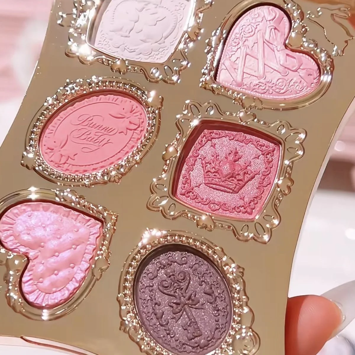 Flowerknows Eye Shadow Palette Bunny Garden 6-Color Makeup Palette High Pigment Beauty Eyeshadow Cosmetics Korean Makeup