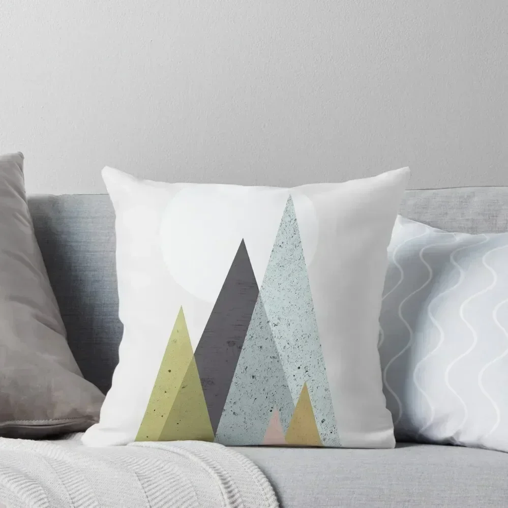 

Mid-Century Scandinavian Mountains Throw Pillow Anime Pillows Aesthetic Couch Pillows pillow